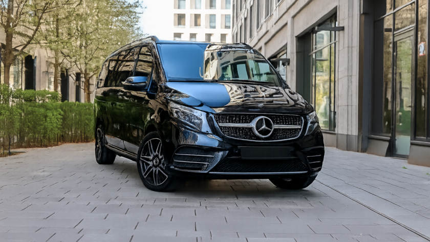 Mercedes-Benz V-Class on a Melbourne street for a corporate transfer