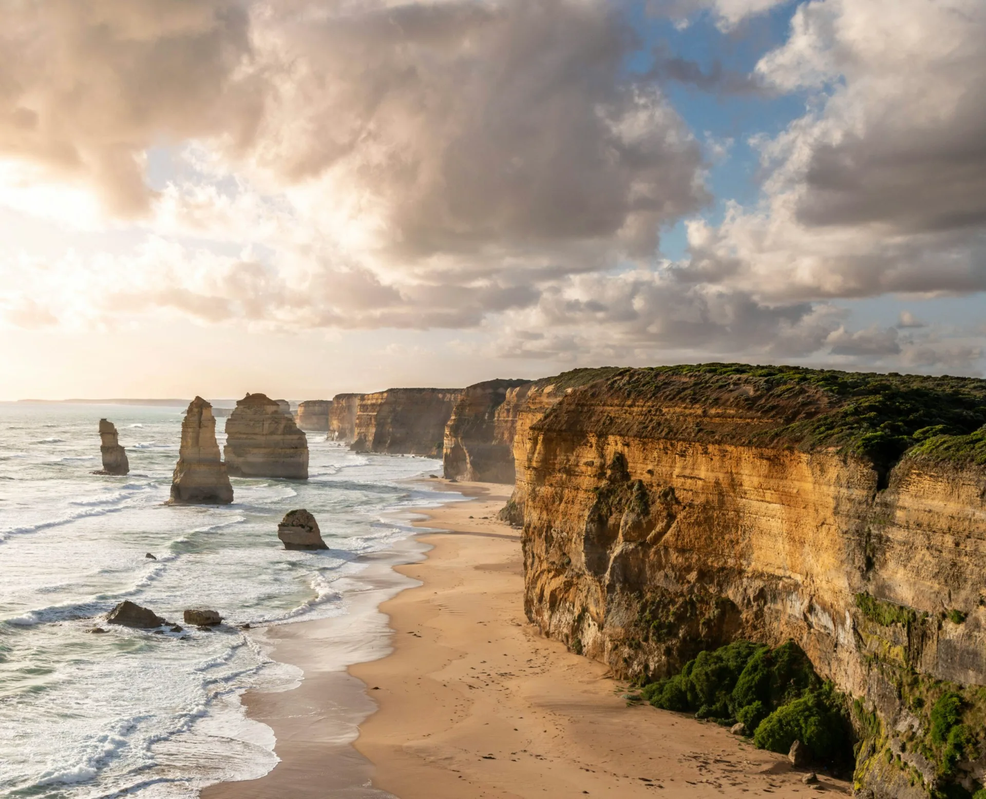 Limestone stacks of the Twelve Apostles on the Great Ocean Road, Victoria